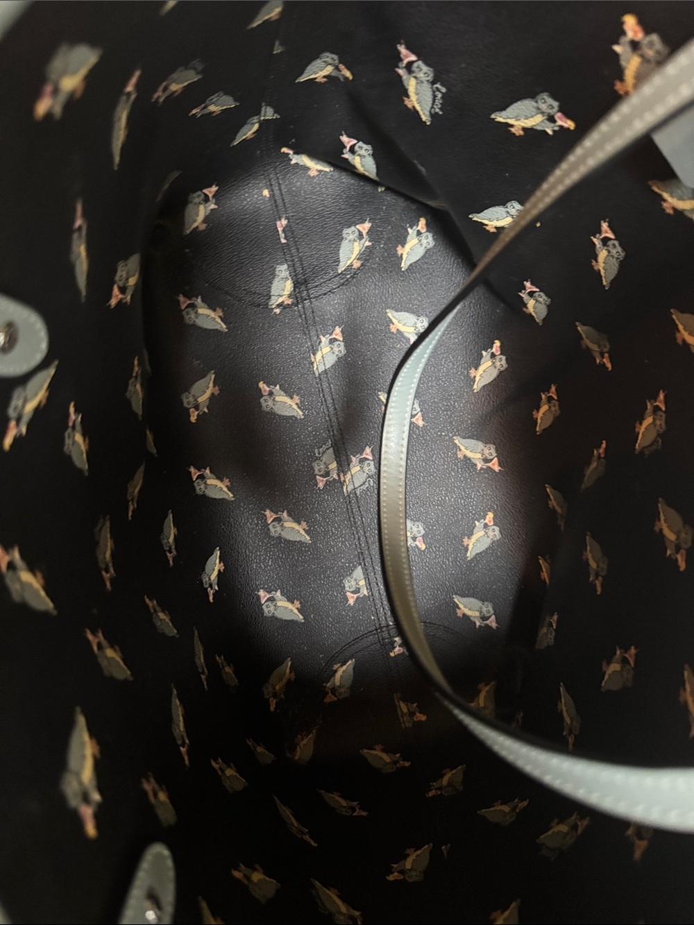Coach Pebbled Leather Tote in Light Blue - Picture 3 of 4